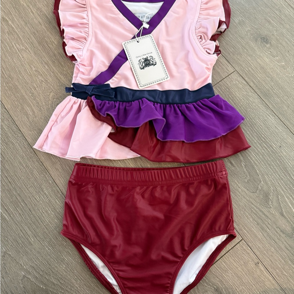 Only Little Once Warrior two piece swimsuit size 6/7 NWT